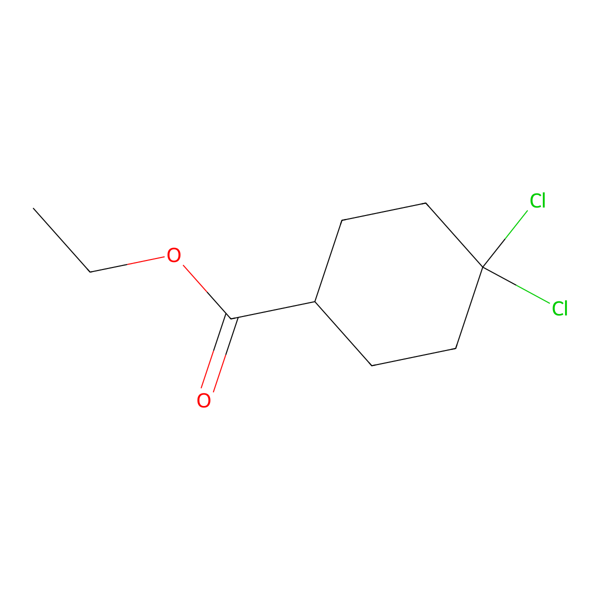 Ethyl 4,4-dichlorocyclohexanecarboxylate molecular structure, CAS 444578-35-2