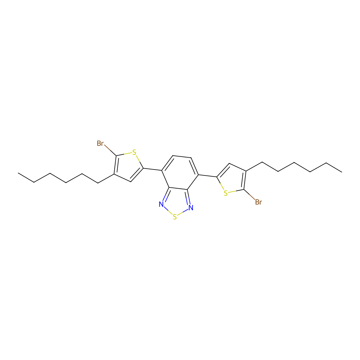 4,7-Bis(5-bromo-4-hexylthiophen-2-yl)benzo[c][1,2,5]thiadiazole molecular structure, CAS 444579-39-9