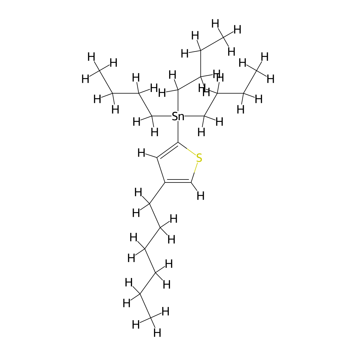 Tributyl(4-hexylthiophen-2-yl)stannane molecular structure, CAS 444579-42-4