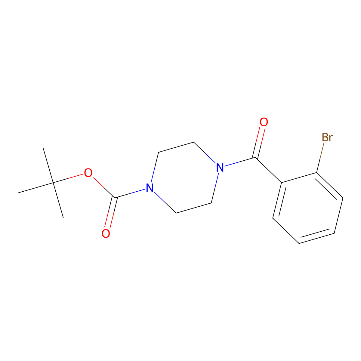Tert-butyl 4-(2-bromobenzoyl)piperazine-1-carboxylate molecular structure, CAS 444581-45-7