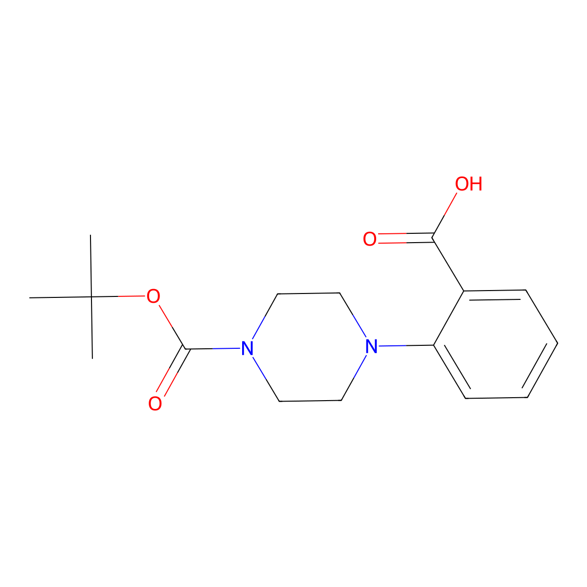 2-(4-(Tert-butoxycarbonyl)piperazin-1-yl)benzoic acid molecular structure, CAS 444582-90-5