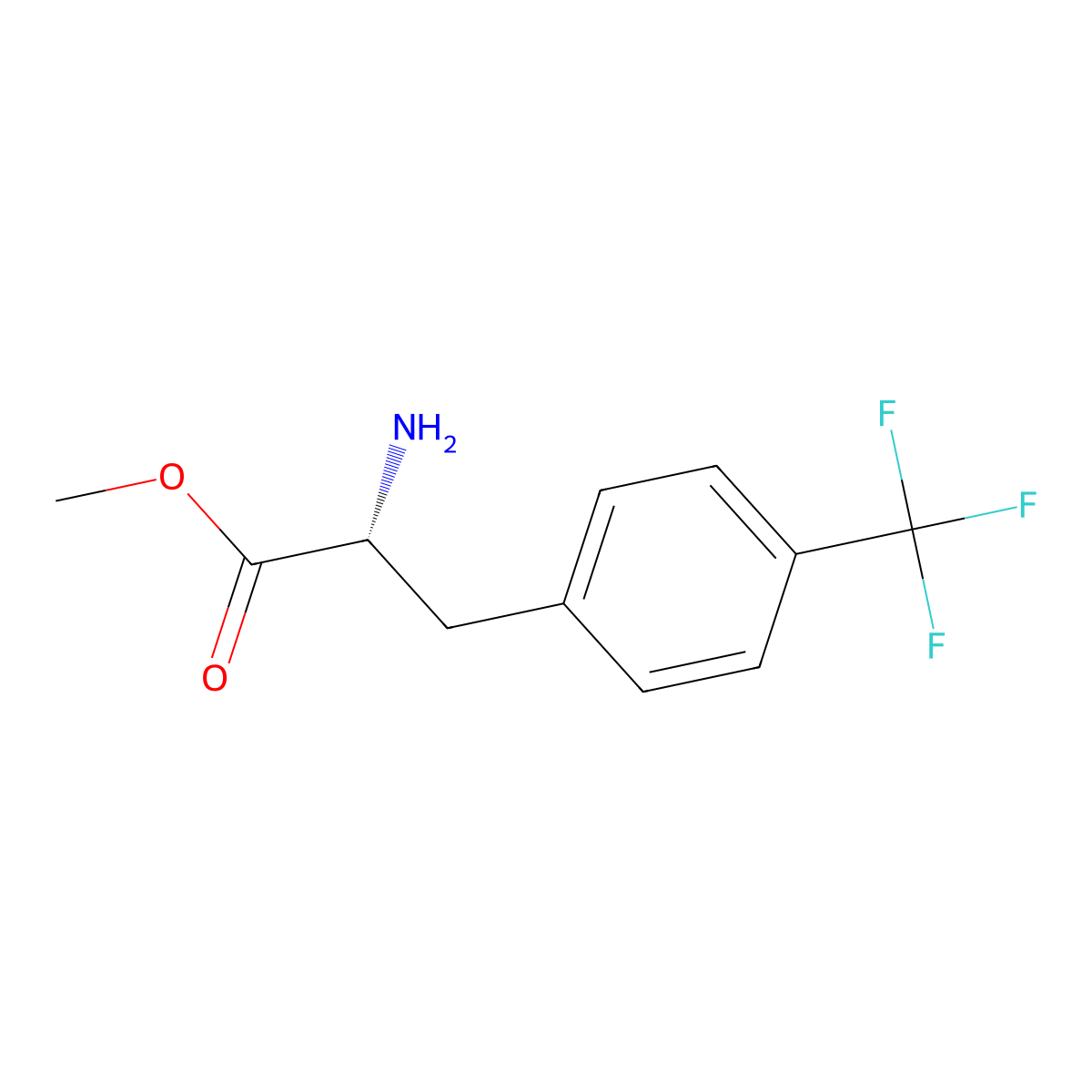 Methyl (R)-2-amino-3-(4-(trifluoromethyl)phenyl)propanoate molecular structure, CAS 444583-33-9