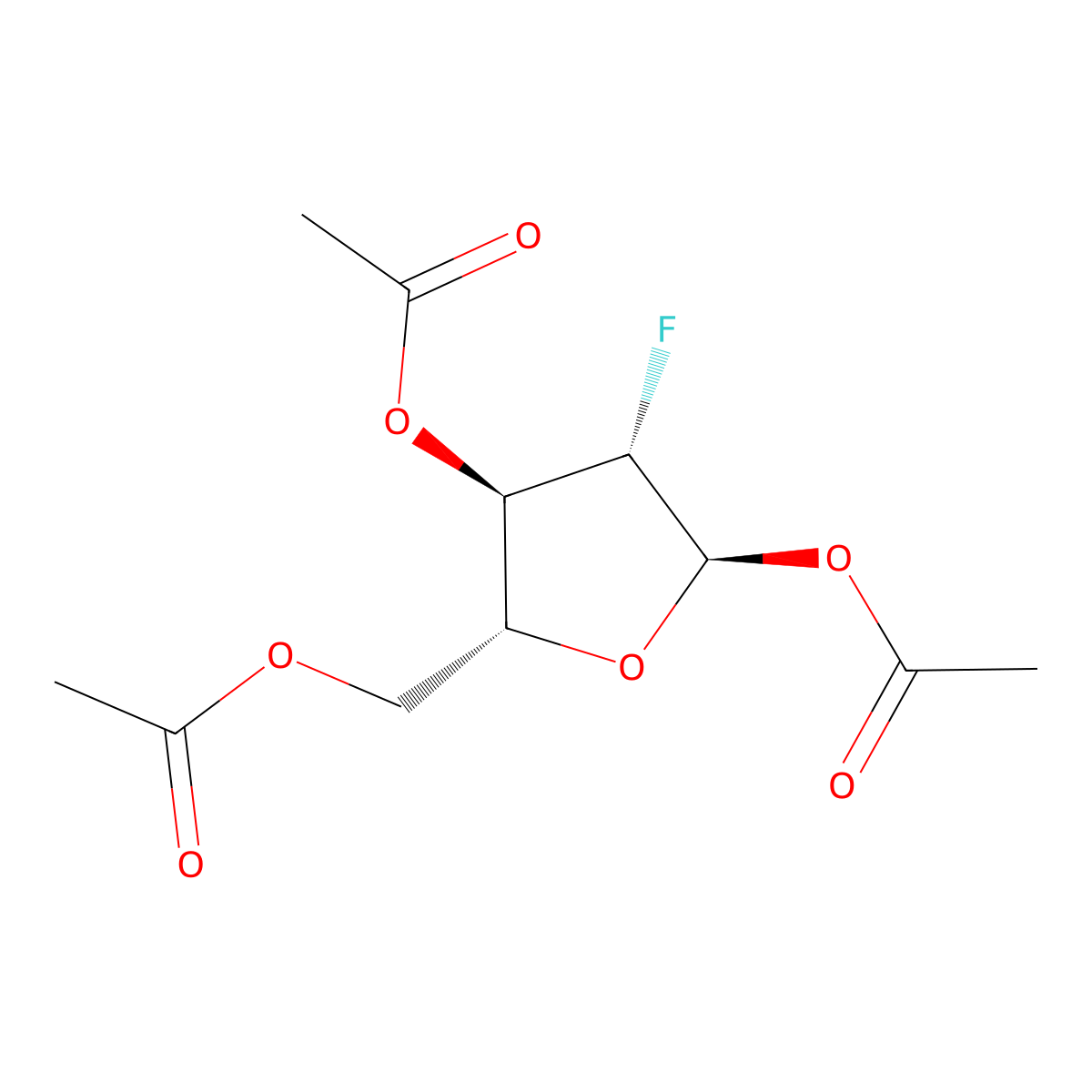 1,3,5-Tri-O-acetyl-2-deoxy-2-fluoro-a-D-arabinofuranose molecular structure, CAS 444586-86-1