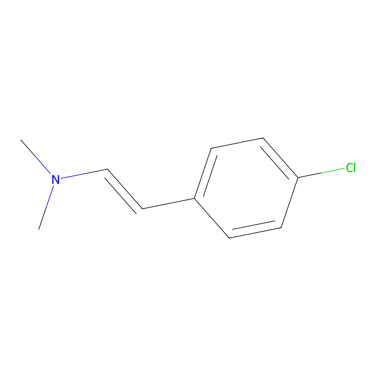 (1E)-2-(4-Chlorophenyl)-N,N-dimethylethenamine molecular structure, CAS 444587-02-4
