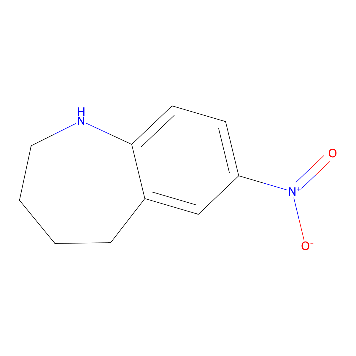 7-Nitro-2,3,4,5-tetrahydro-1H-benzo[B]azepine molecular structure, CAS 444588-17-4