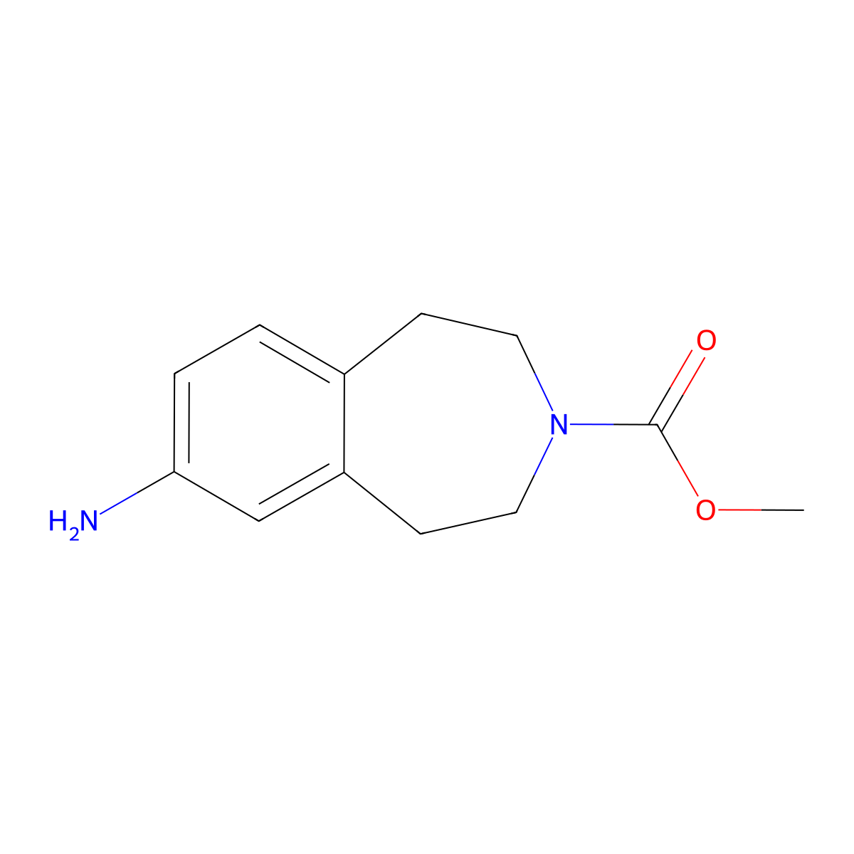 Methyl 7-amino-4,5-dihydro-1H-benzo[d]azepine-3(2H)-carboxylate molecular structure, CAS 444588-24-3