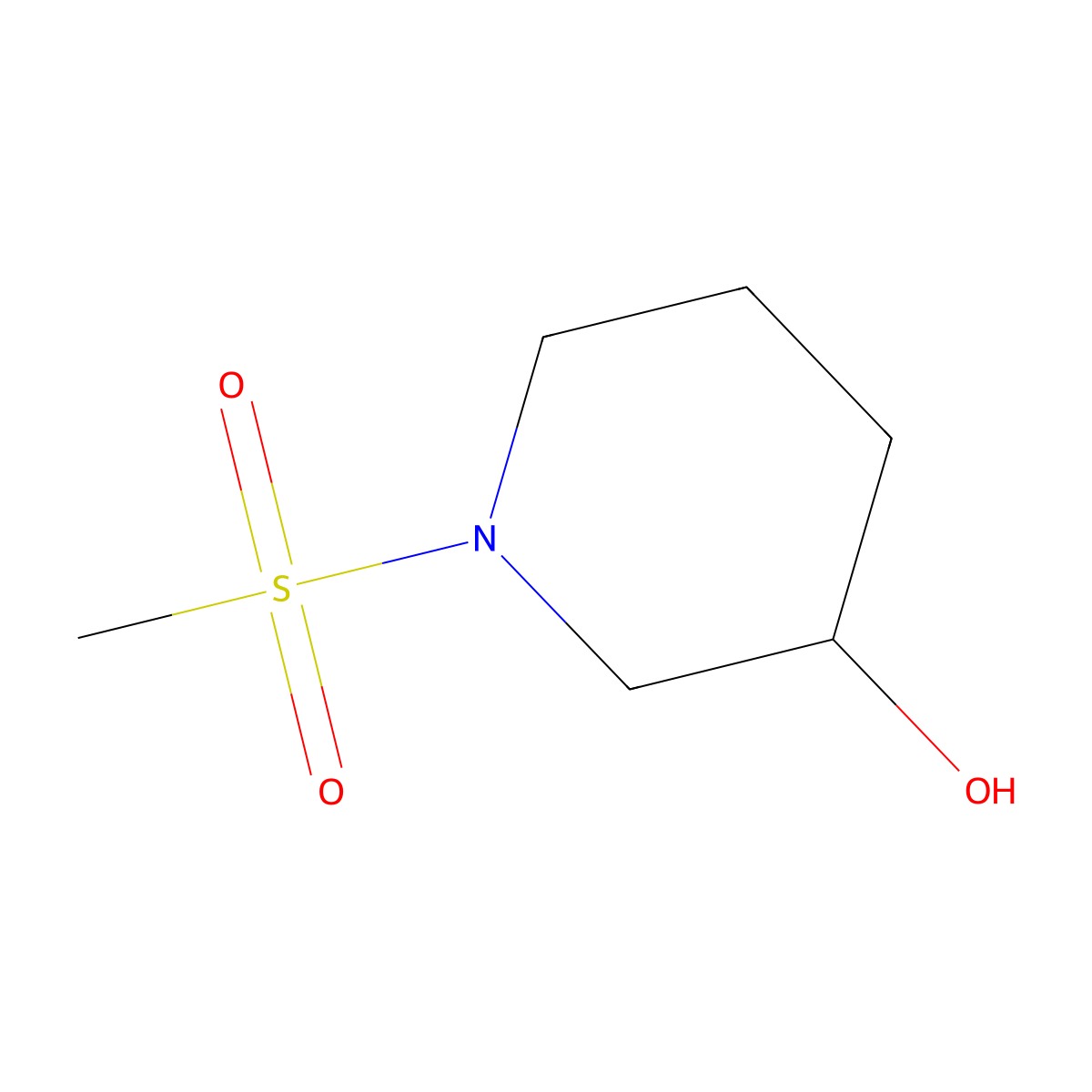 1-Methanesulfonylpiperidin-3-ol molecular structure, CAS 444606-08-0