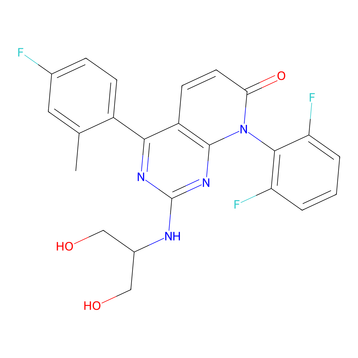 Dilmapimod molecular structure, CAS 444606-18-2