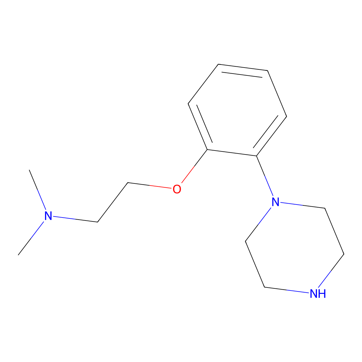 Dimethyl({2-[2-(piperazin-1-yl)phenoxy]ethyl})amine molecular structure, CAS 444606-74-0