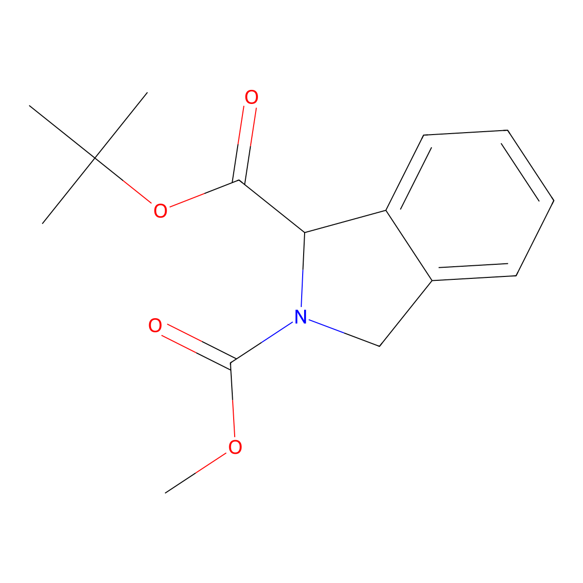 1-tert-Butyl 2-methyl isoindoline-1,2-dicarboxylate molecular structure, CAS 444607-92-5