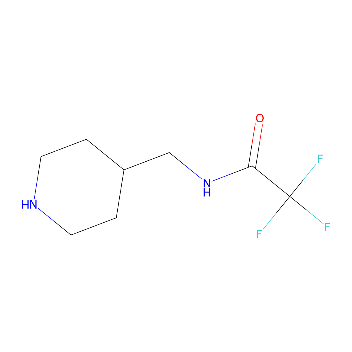 2,2,2-Trifluoro-N-(piperidin-4-ylmethyl)acetamide molecular structure, CAS 444617-44-1
