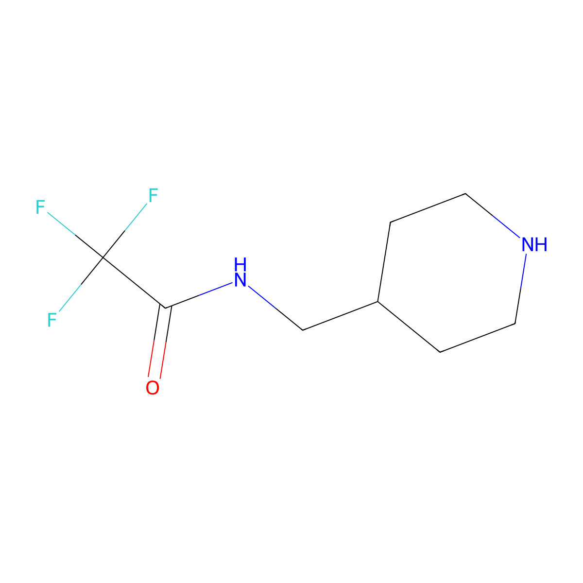 2,2,2-Trifluoro-N-(piperidin-4-ylmethyl)acetamide molecular structure, CAS 444617-44-1