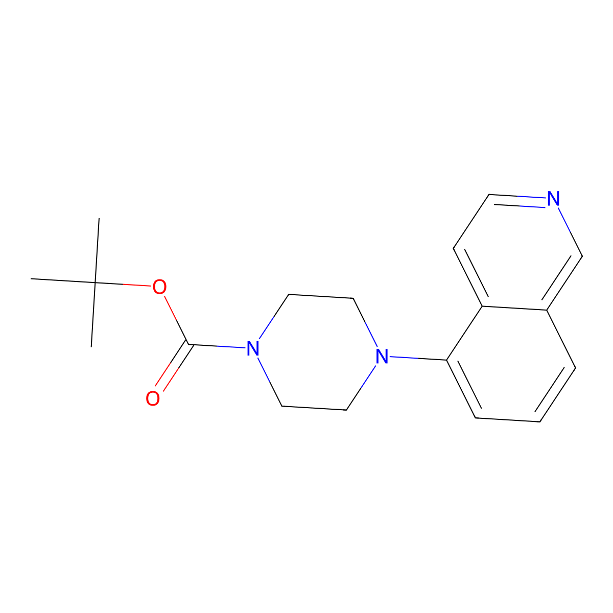 Tert-butyl 4-(isoquinolin-5-yl)piperazine-1-carboxylate molecular structure, CAS 444620-69-3