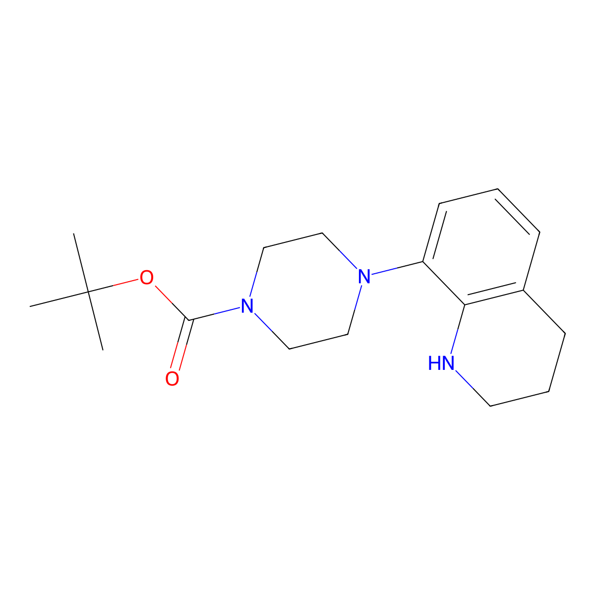tert-Butyl 4-(1,2,3,4-tetrahydroquinolin-8-yl)piperazine-1-carboxylate molecular structure, CAS 444620-74-0