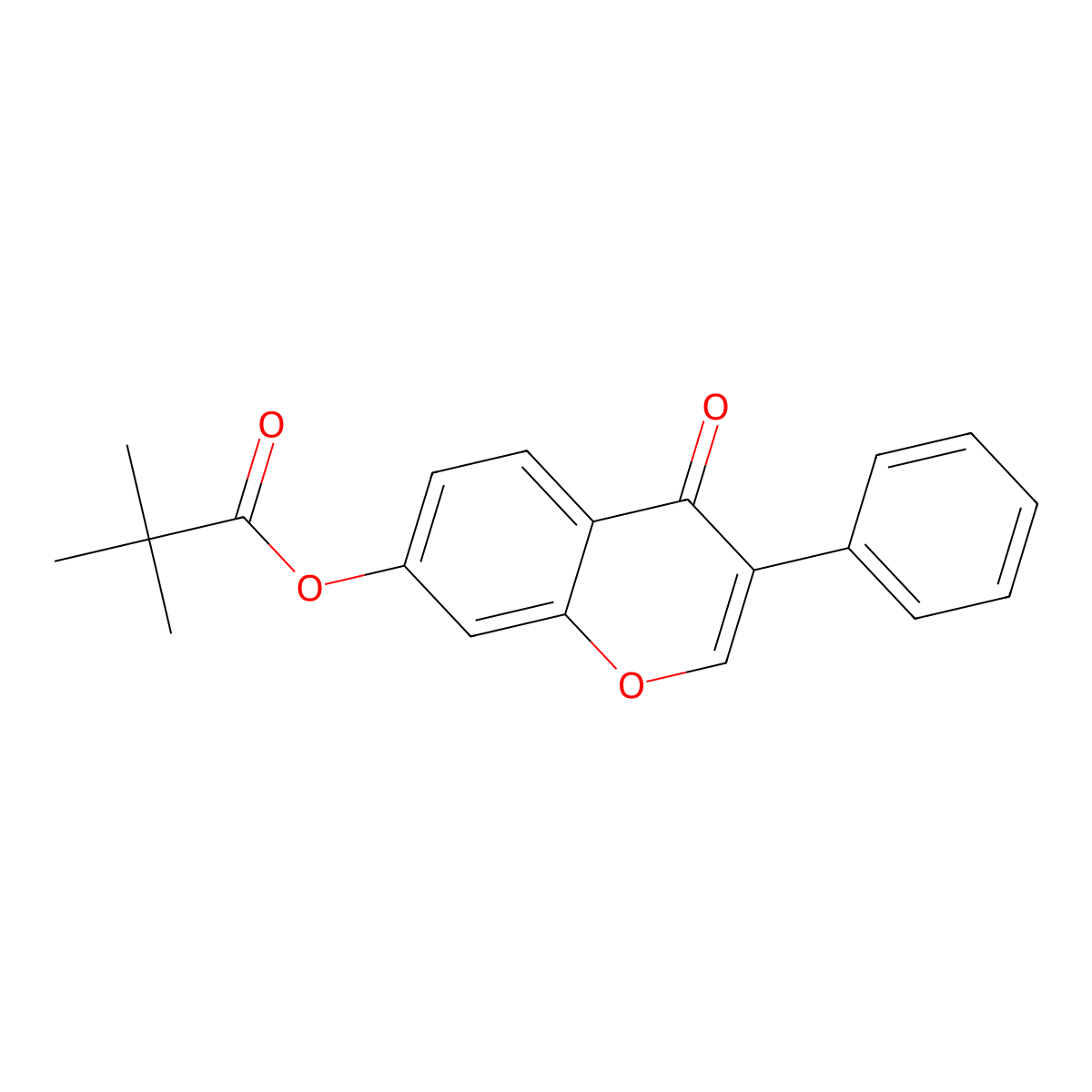 (4-Oxo-3-phenylchromen-7-yl) 2,2-dimethylpropanoate molecular structure, CAS 444643-75-8