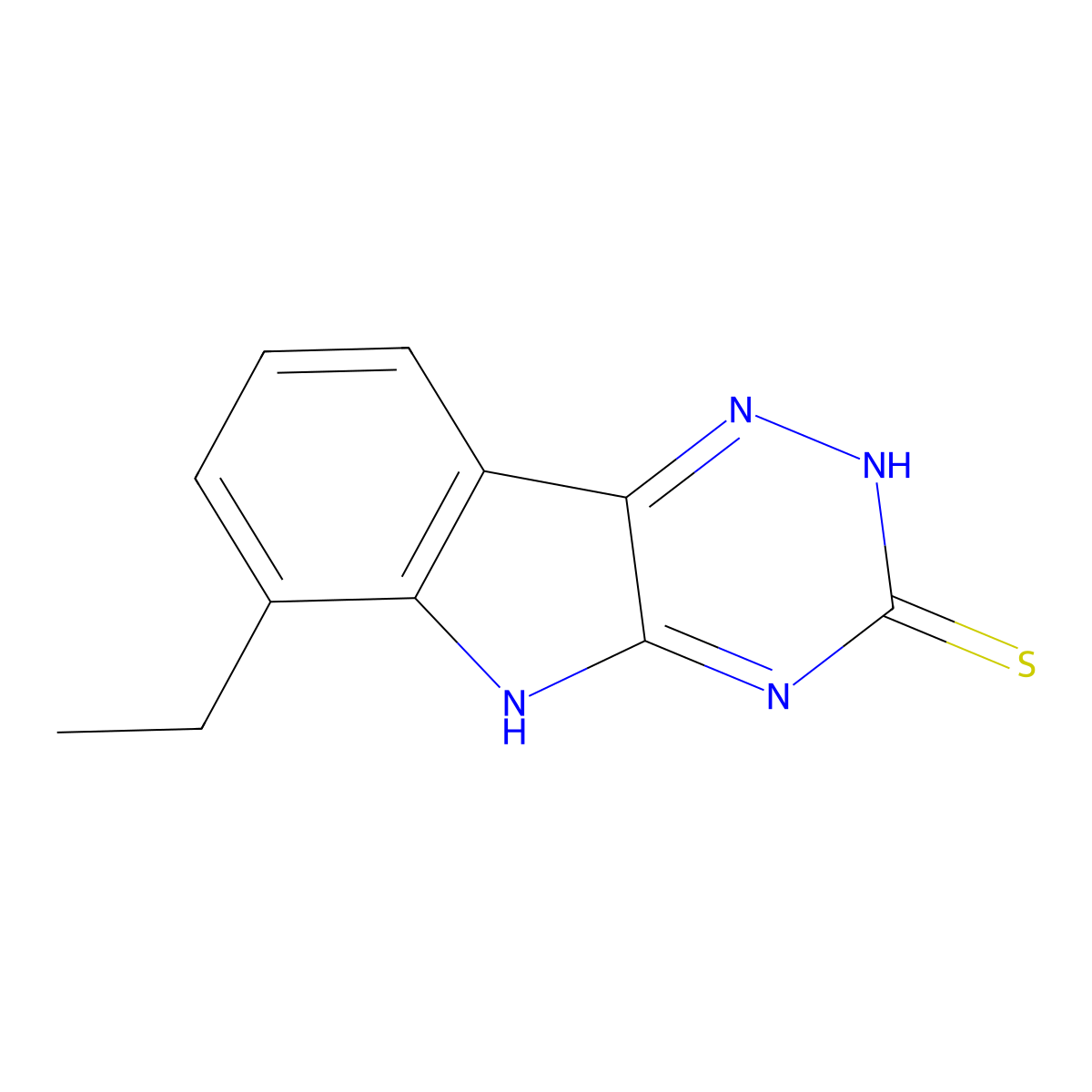 6-ethyl-2,5-dihydro-3H-[1,2,4]triazino[5,6-b]indole-3-thione molecular structure, CAS 444643-95-2