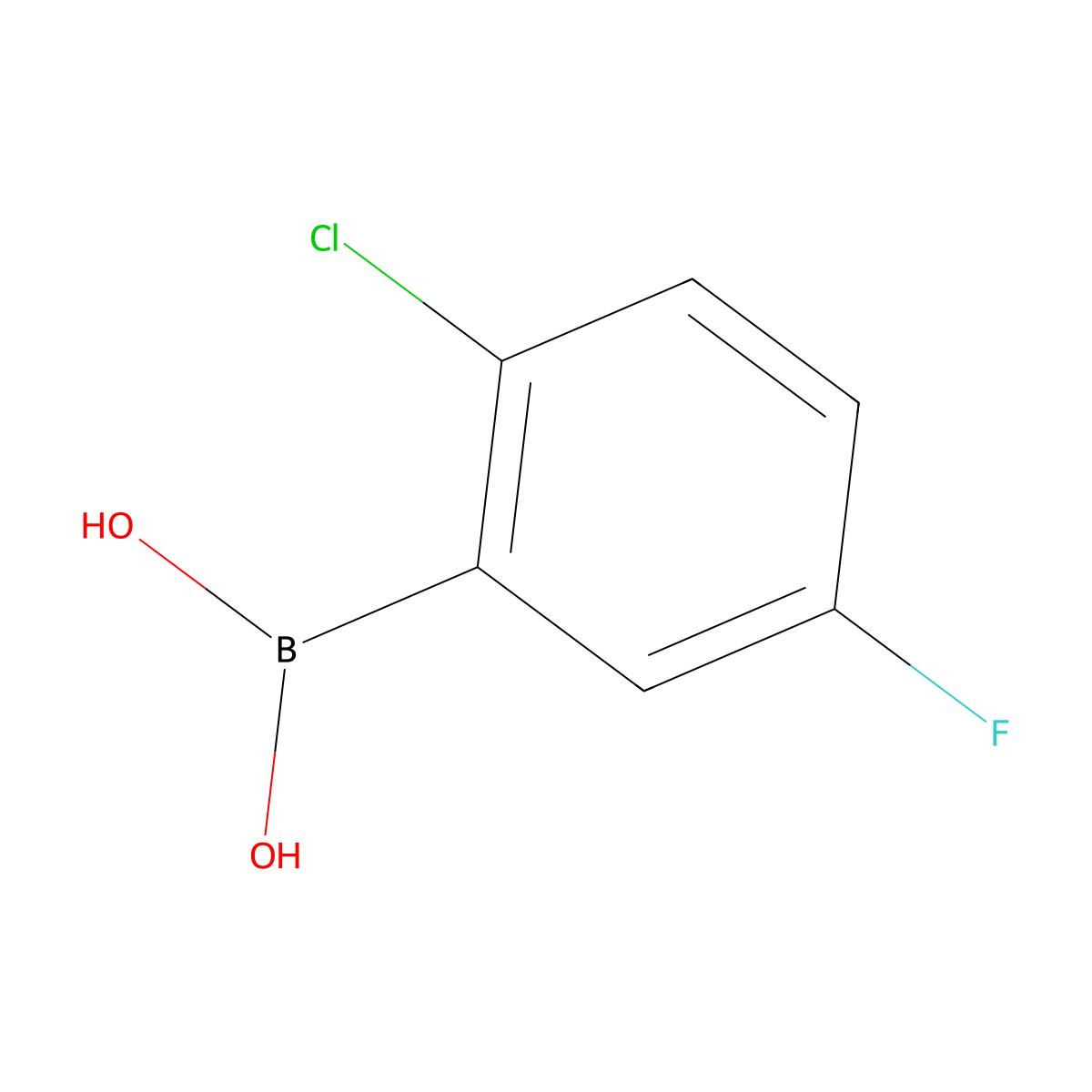 2-Chloro-5-fluorobenzeneboronic acid molecular structure, CAS 444666-39-1