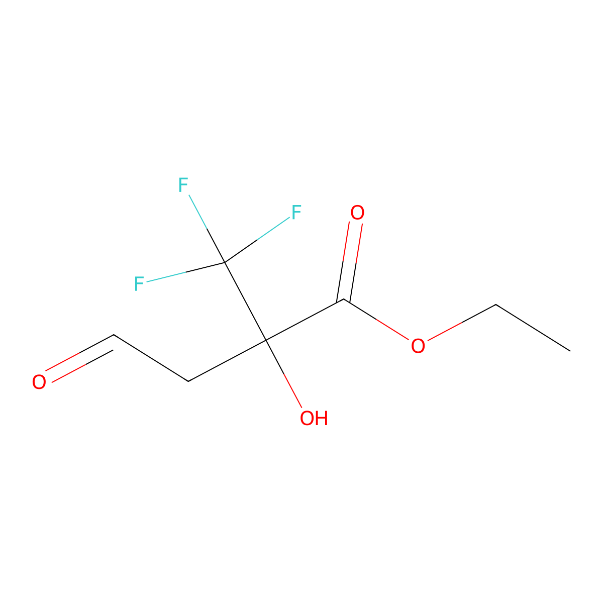 Ethyl 2-hydroxy-4-oxo-2-(trifluoromethyl)butanoate molecular structure, CAS 444689-44-5