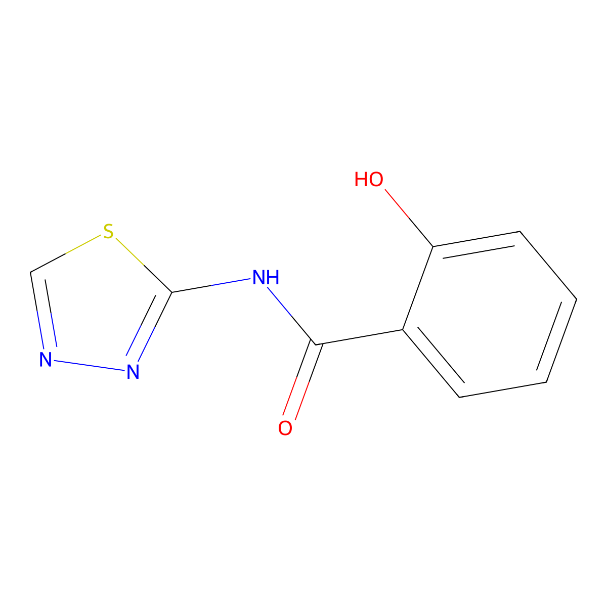 2-hydroxy-N-(1,3,4-thiadiazol-2-yl)benzamide molecular structure, CAS 4447-43-2