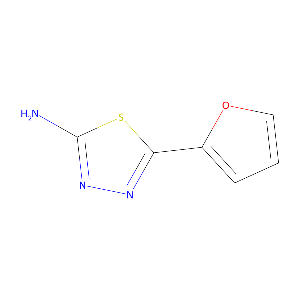 5-(Furan-2-yl)-1,3,4-thiadiazol-2-amine molecular structure, CAS 4447-45-4