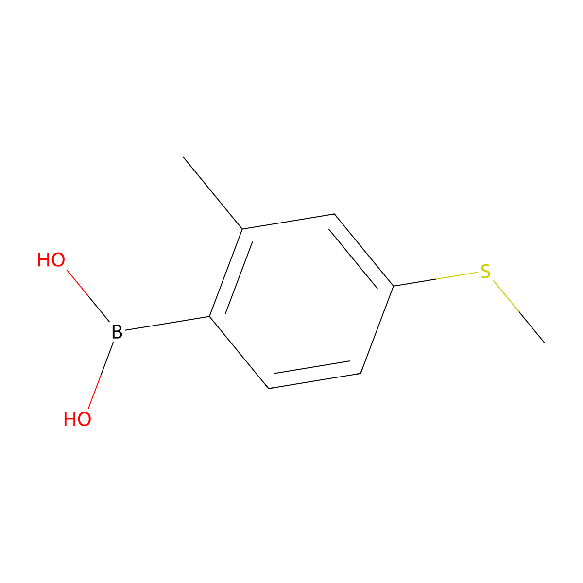 2-Methyl-4-methylthiophenylboronic acid molecular structure, CAS 444722-03-6
