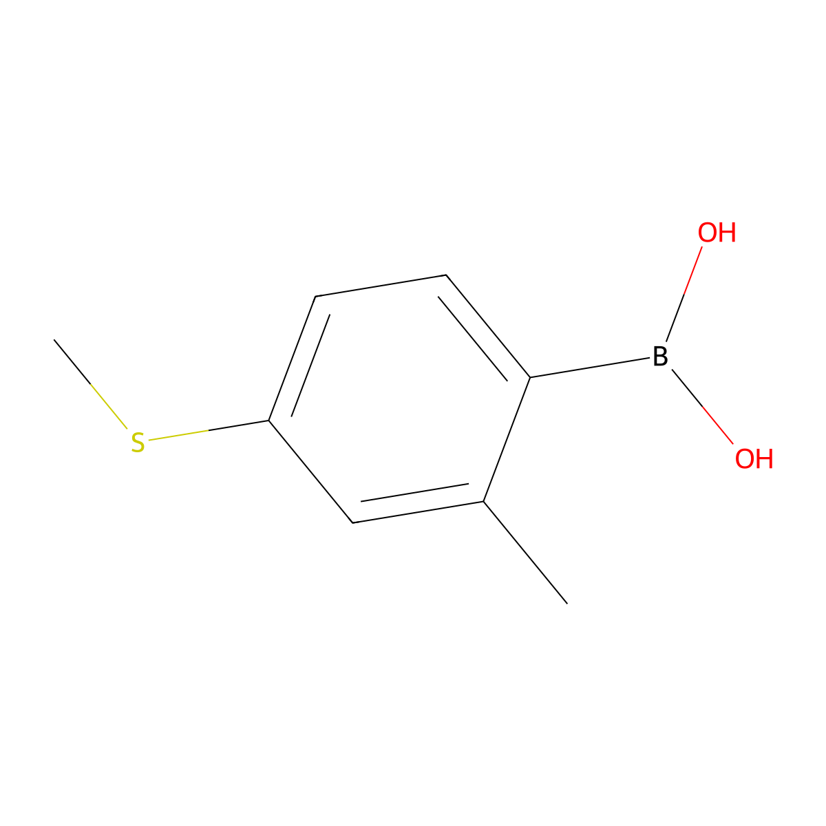 2-Methyl-4-methylthiophenylboronic acid molecular structure, CAS 444722-03-6