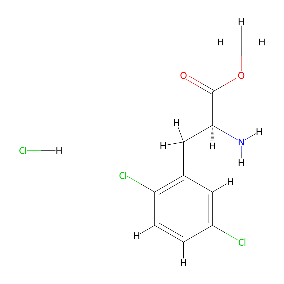 methyl (2S)-2-amino-3-(2,5-dichlorophenyl)propanoate hydrochloride molecular structure, CAS 444726-75-4