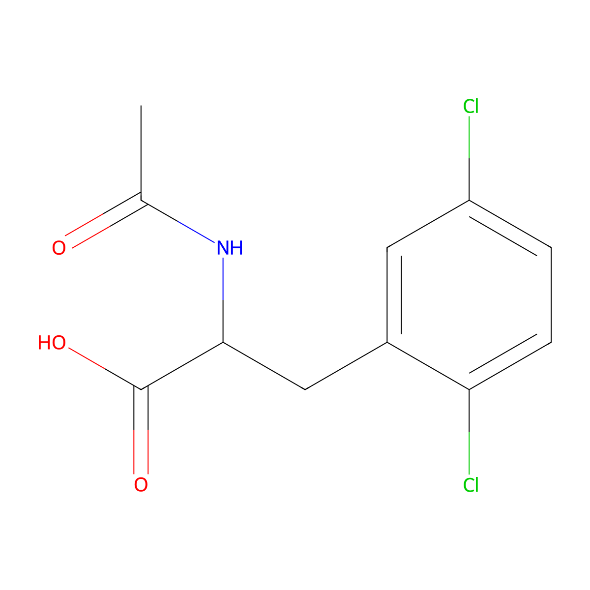 3-(2,5-Dichlorophenyl)-2-acetamidopropanoic acid molecular structure, CAS 444726-76-5