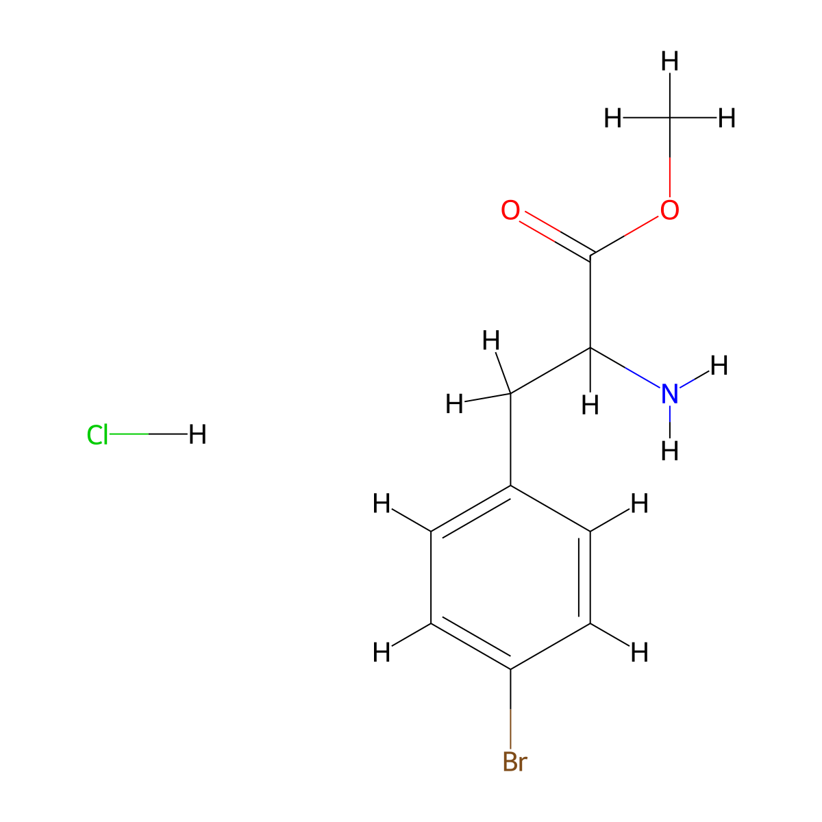 4-Bromo-DL-phenylalanine methyl ester hcl molecular structure, CAS 444726-88-9