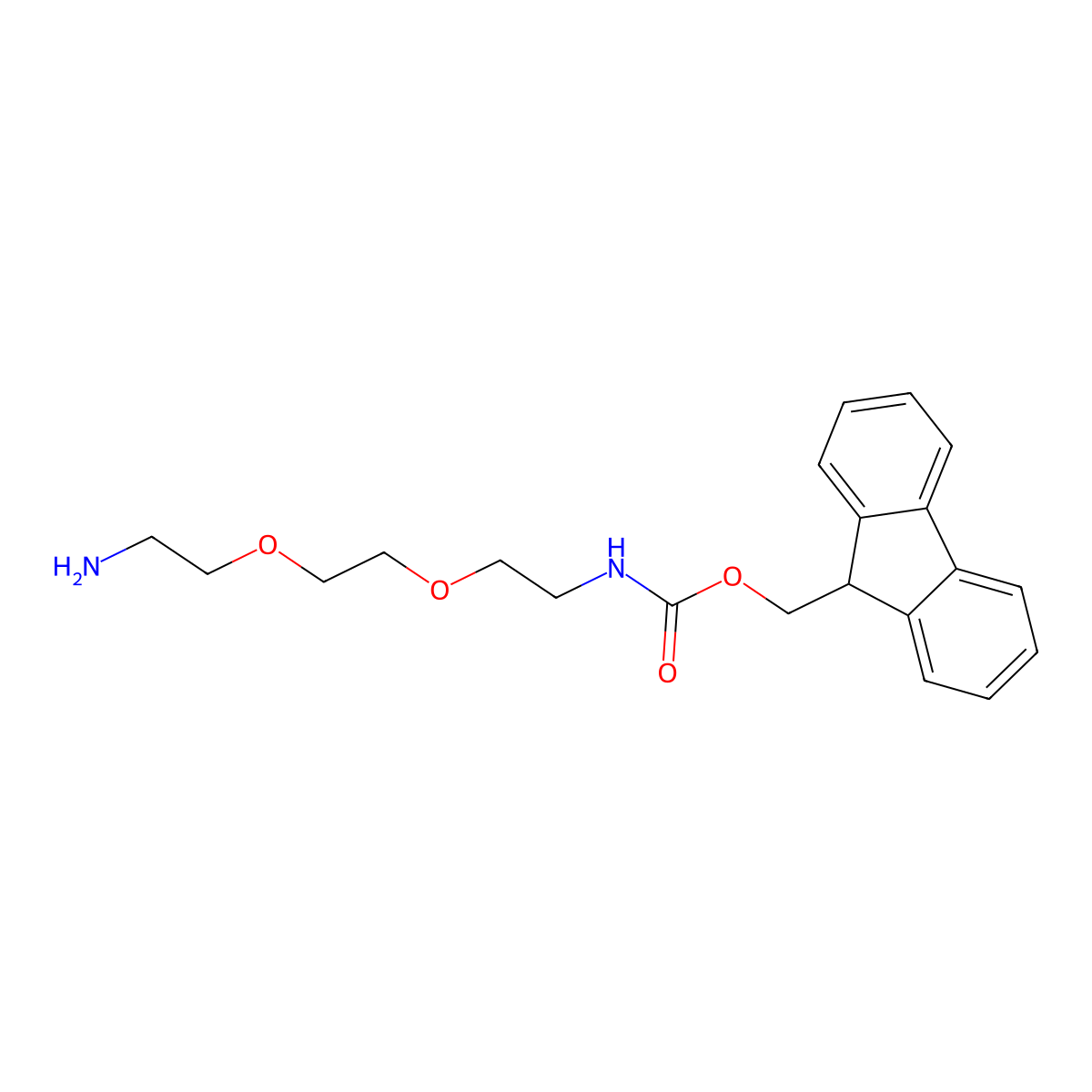 9H-fluoren-9-ylmethyl N-[2-[2-(2-aminoethoxy)ethoxy]ethyl]carbamate molecular structure, CAS 444727-01-9