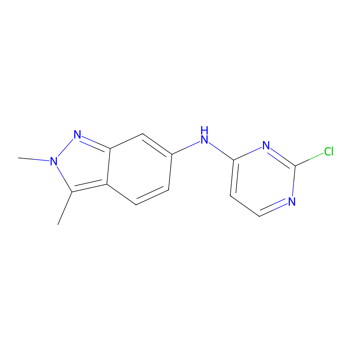 N-(2-Chloro-4-pyrimidinyl)-2,3-dimethyl-2H-indazol-6-amine molecular structure, CAS 444731-74-2