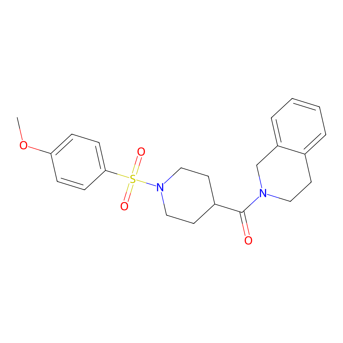 3,4-dihydro-1H-isoquinolin-2-yl-[1-(4-methoxyphenyl)sulfonylpiperidin-4-yl]methanone molecular structure, CAS 444784-02-5
