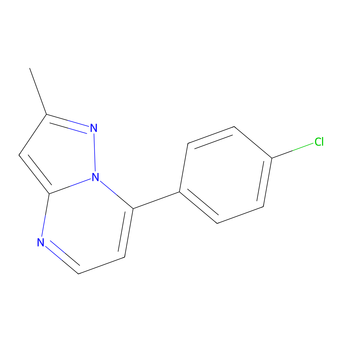 7-(4-Chlorophenyl)-2-methylpyrazolo[1,5-a]pyrimidine molecular structure, CAS 444790-62-9