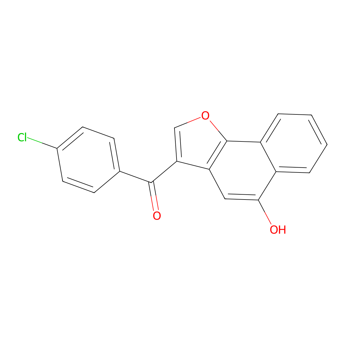 (4-Chlorophenyl)(5-hydroxynaphtho[1,2-b]furan-3-yl)methanone molecular structure, CAS 444790-64-1