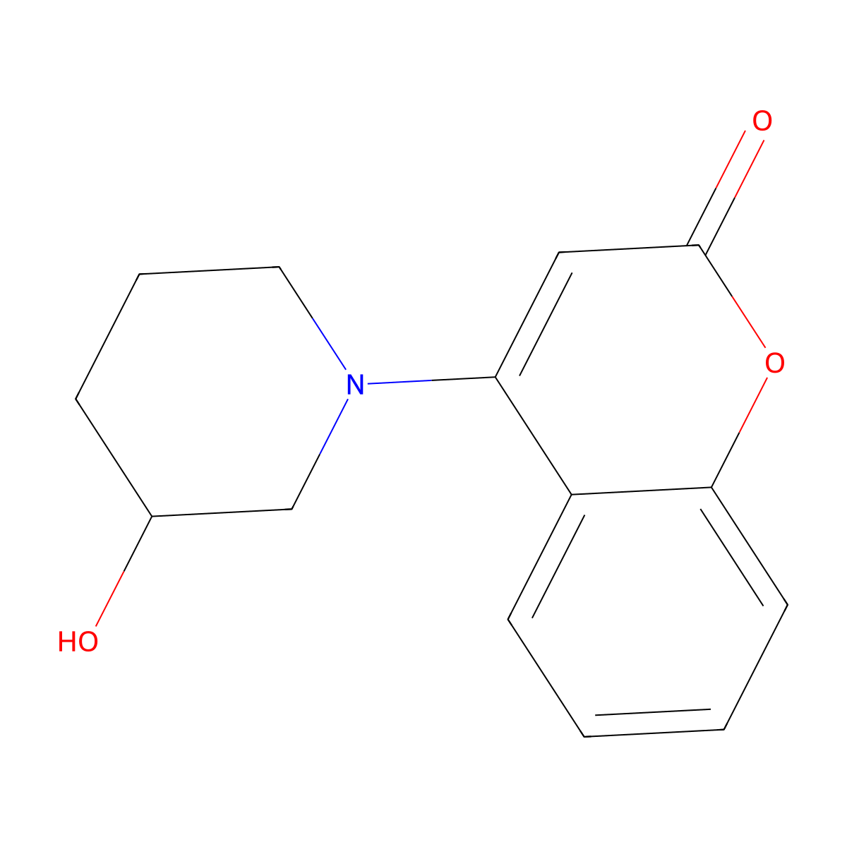 4-(3-hydroxy-1-piperidinyl)-2H-chromen-2-one molecular structure, CAS 444791-32-6