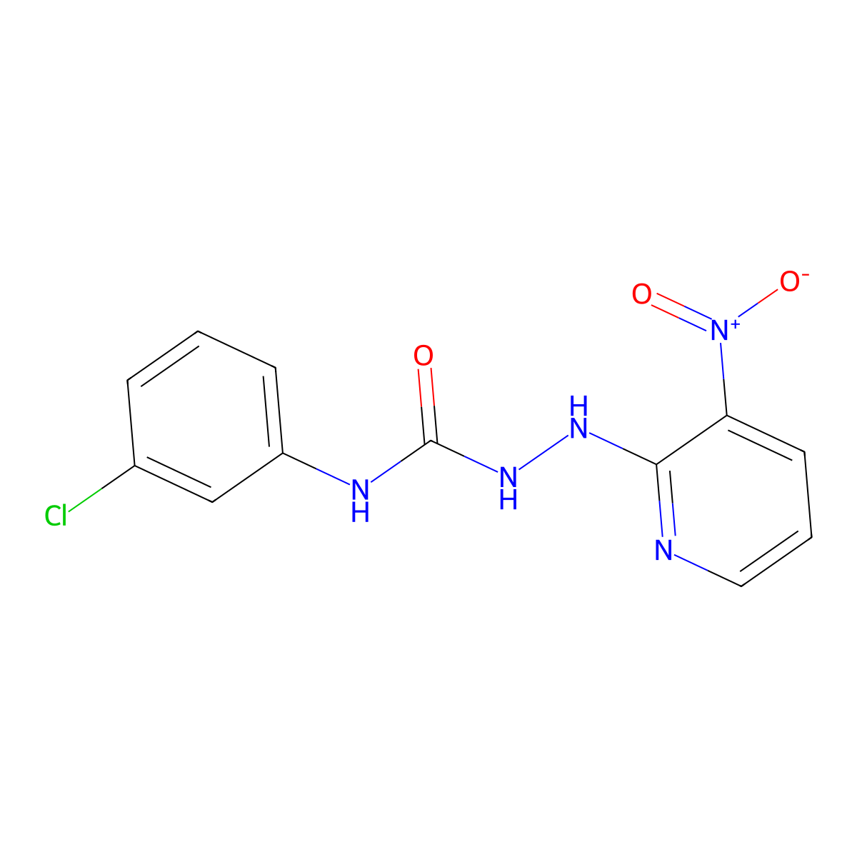 N-(3-Chlorophenyl)-2-(3-nitro-2-pyridinyl)hydrazinecarboxamide molecular structure, CAS 444791-57-5
