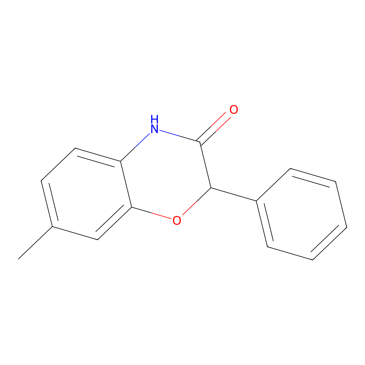 7-methyl-2-phenyl-2H-1,4-benzoxazin-3(4H)-one molecular structure, CAS 444792-41-0