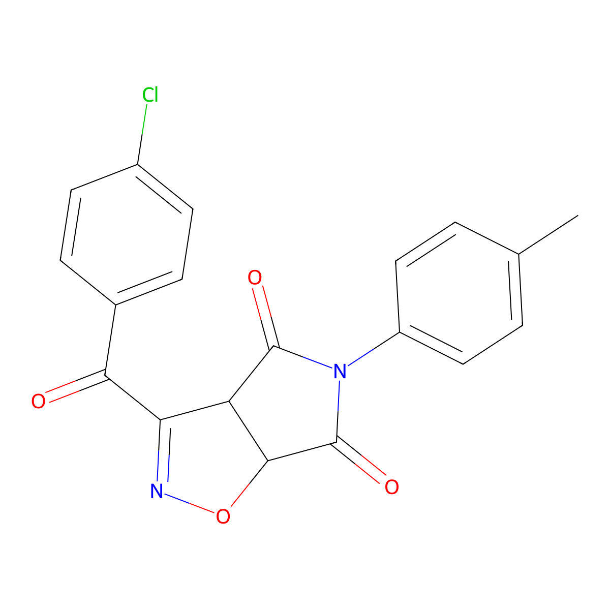 3-(4-chlorobenzoyl)-5-(4-methylphenyl)-3aH-pyrrolo[3,4-d]isoxazole-4,6(5H,6aH)-dione molecular structure, CAS 444792-71-6