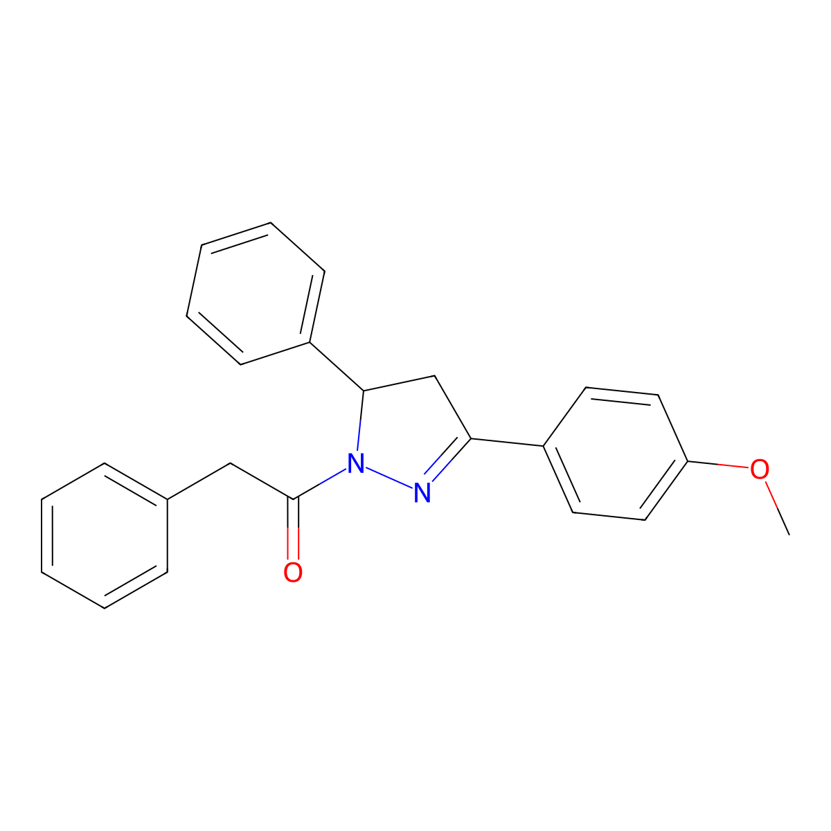 1-[5-(4-Methoxyphenyl)-3-phenyl-3,4-dihydropyrazol-2-yl]-2-phenylethanone molecular structure, CAS 444792-75-0