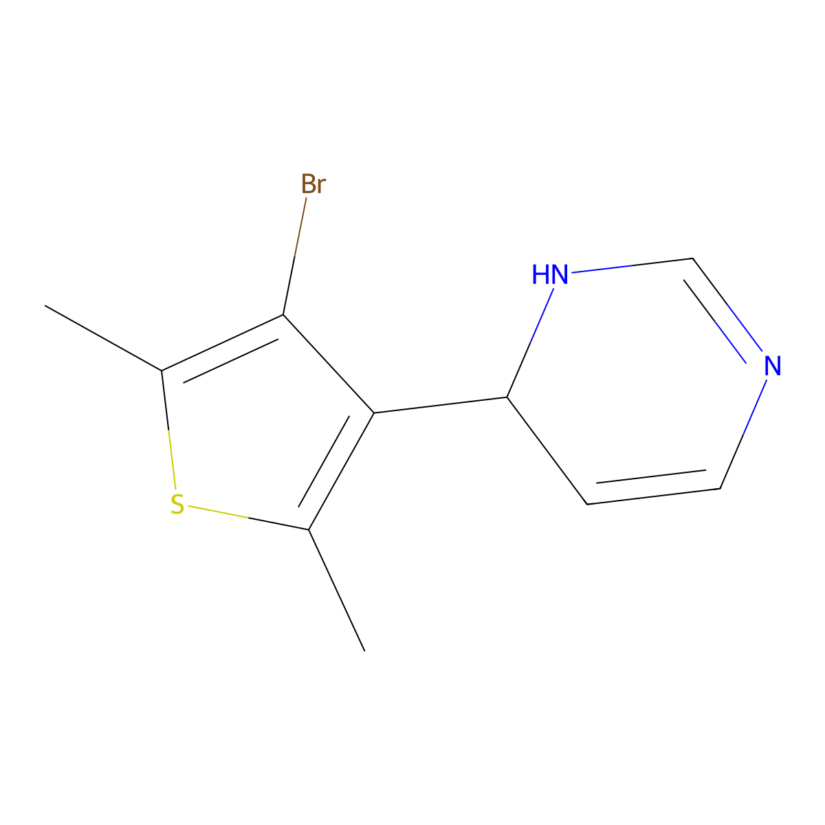 6-(4-Bromo-2,5-dimethyl-3-thienyl)-1,6-dihydropyrimidine molecular structure, CAS 444792-99-8