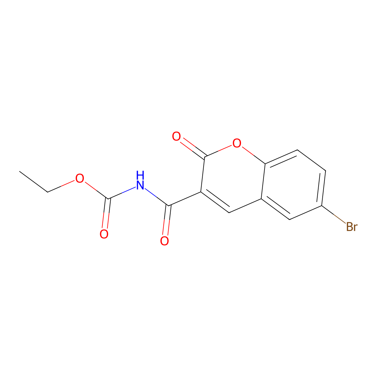 (6-bromo-2-oxo-2H-chromene-3-carbonyl)-carbamic acid ethyl ester molecular structure, CAS 444793-22-0