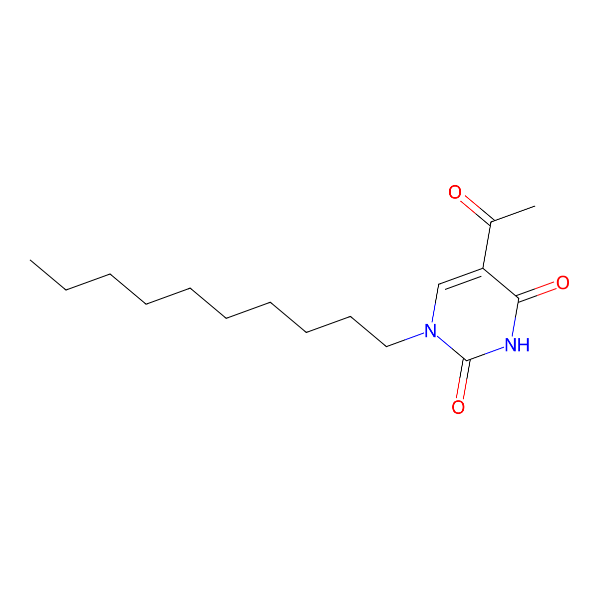 5-acetyl-1-decylpyrimidine-2,4(1H,3H)-dione molecular structure, CAS 444793-52-6