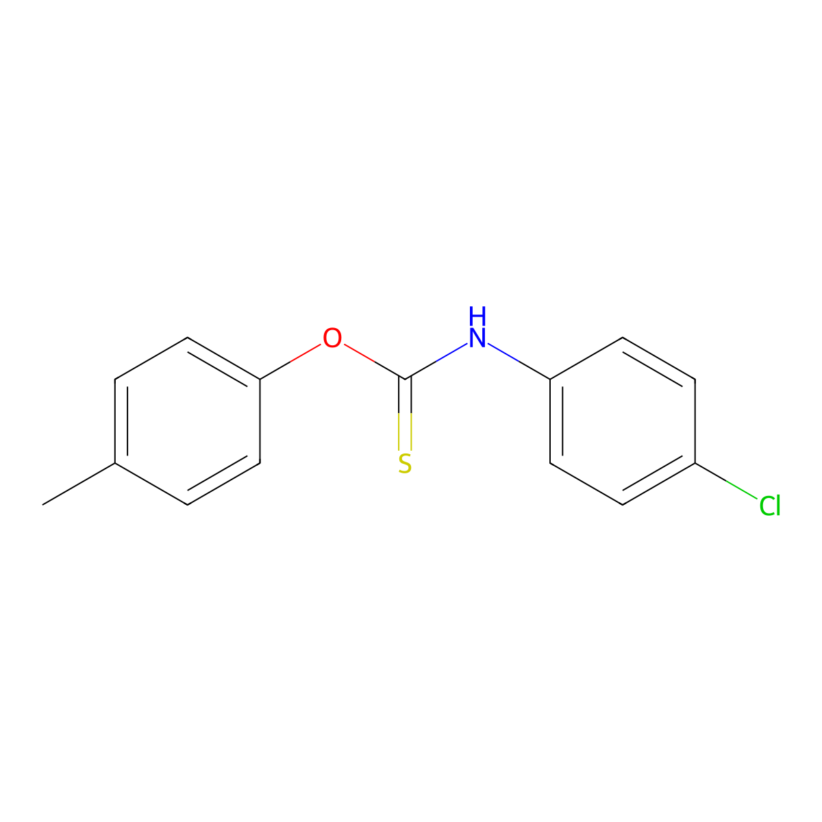 O-(4-methylphenyl) 4-chlorophenylthiocarbamate molecular structure, CAS 444794-39-2
