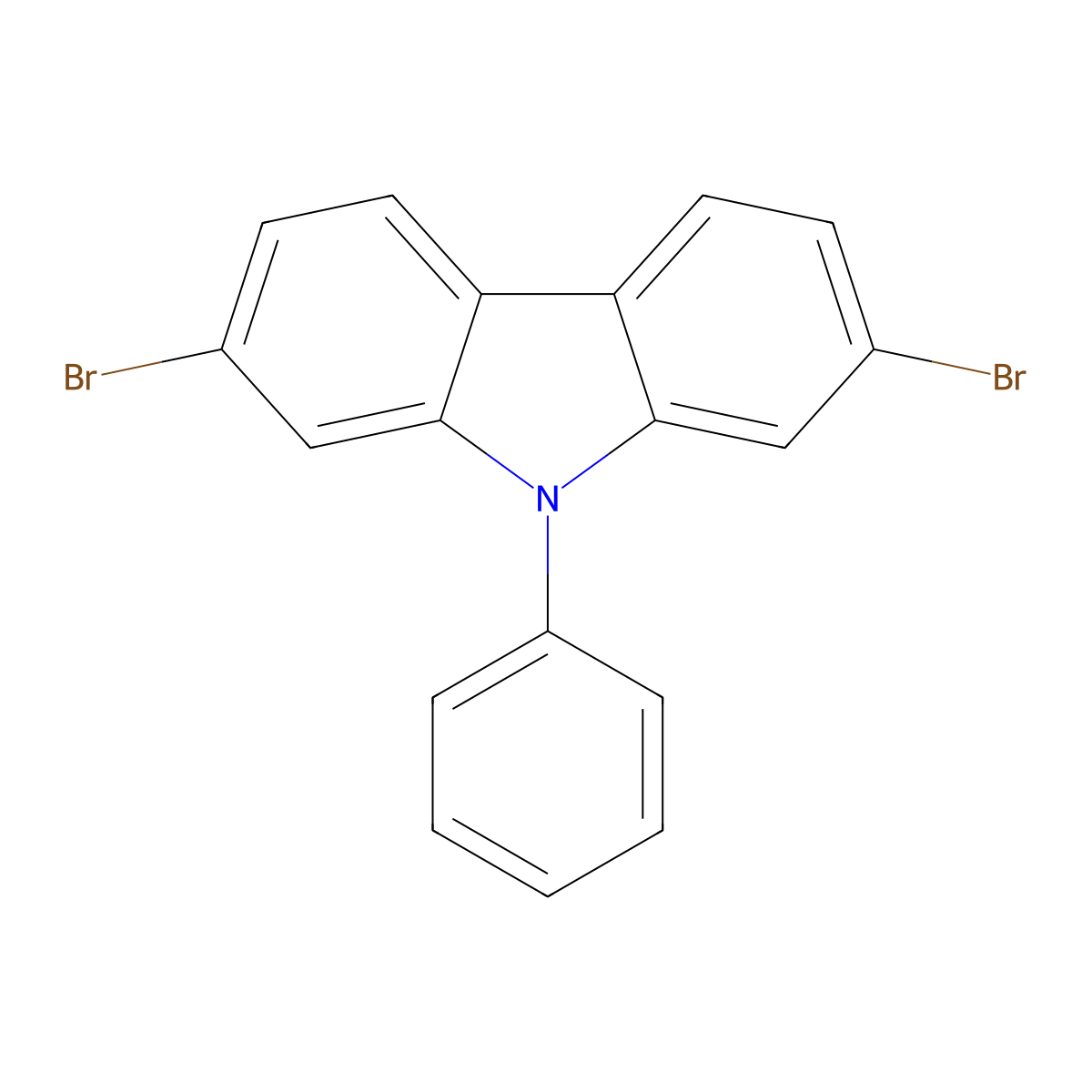2,7-Dibromo-9-phenylcarbazole molecular structure, CAS 444796-09-2
