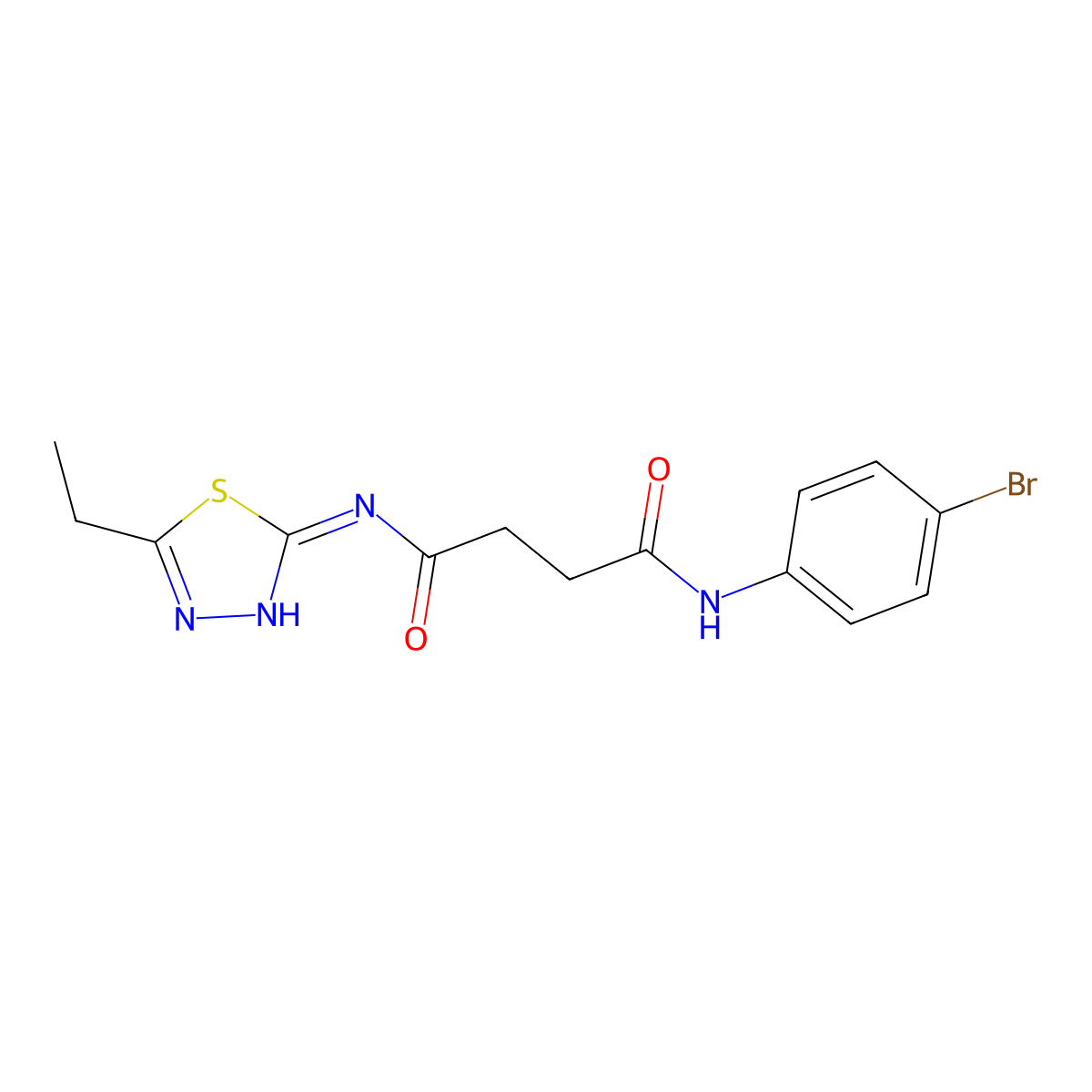 N1-(4-bromophenyl)-N4-(5-ethyl-1,3,4-thiadiazol-2-yl)succinamide molecular structure, CAS 444798-74-7