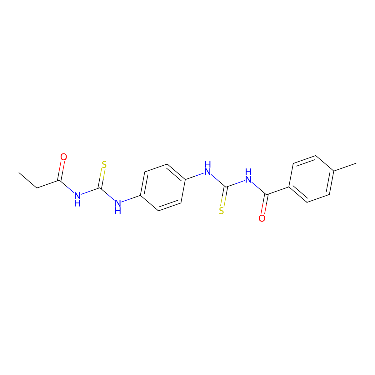 4-methyl-N-({4-[(propanoylcarbamothioyl)amino]phenyl}carbamothioyl)benzamide molecular structure, CAS 4448-87-7