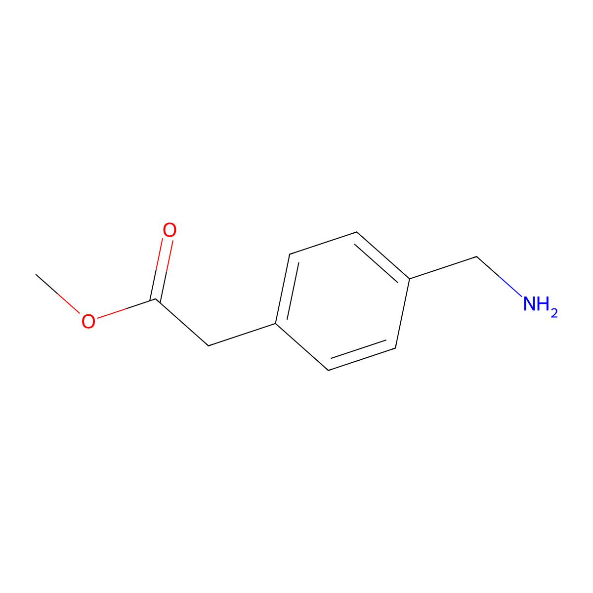 Methyl 4-aminomethylphenylacetate molecular structure, CAS 444807-46-9