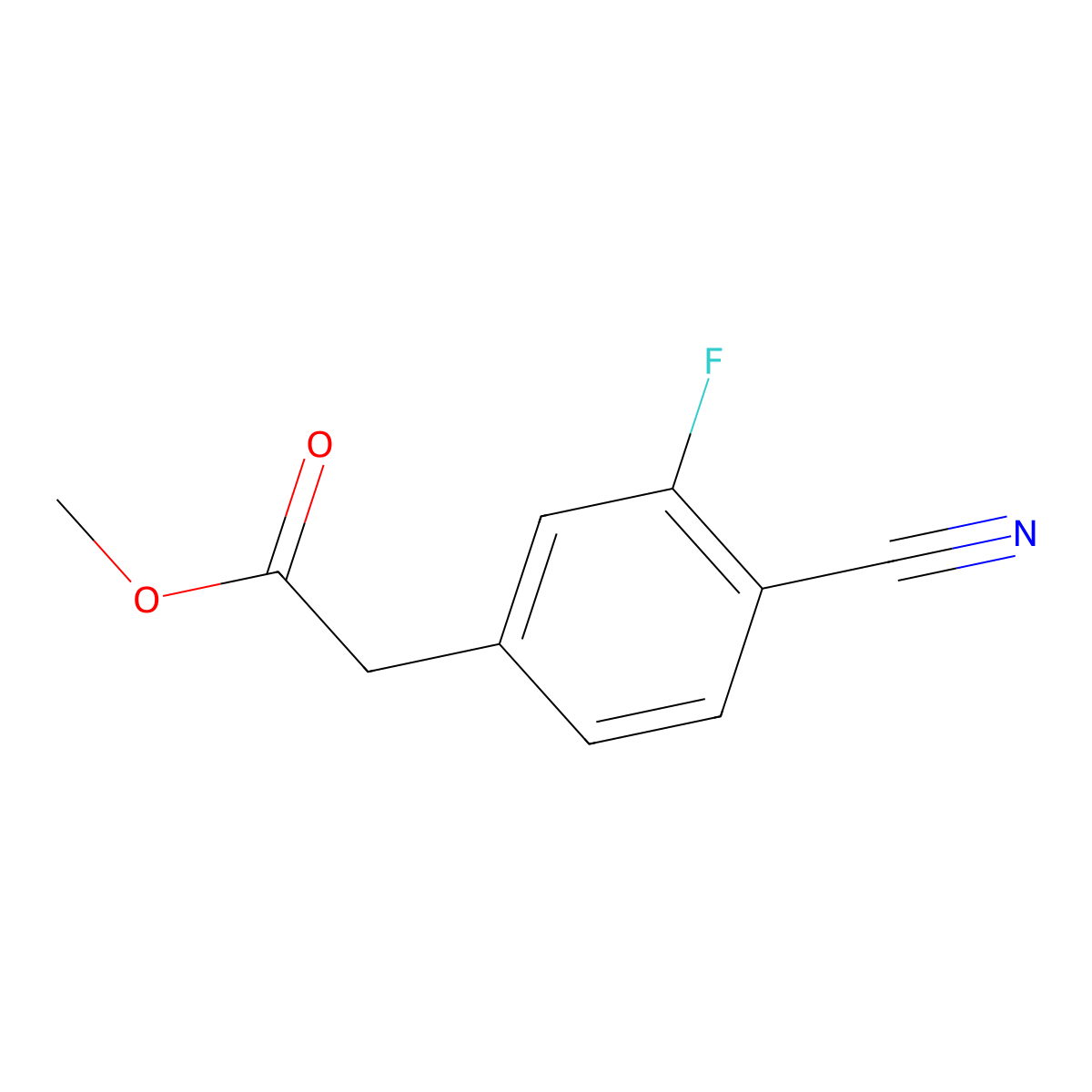 Methyl 2-(4-cyano-3-fluorophenyl)acetate molecular structure, CAS 444807-50-5