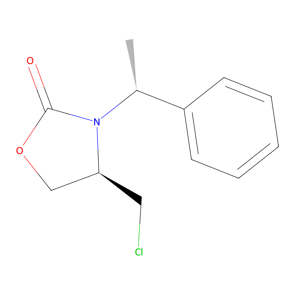 (4R)-4-(chloromethyl)-3-[(1R)-1-phenylethyl]-1,3-oxazolidin-2-one molecular structure, CAS 444814-32-8