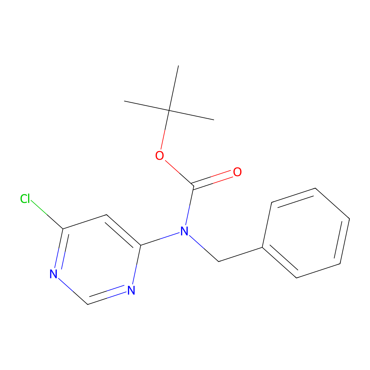 tert-butyl N-benzyl-N-(6-chloropyrimidin-4-yl)carbamate molecular structure, CAS 444814-85-1